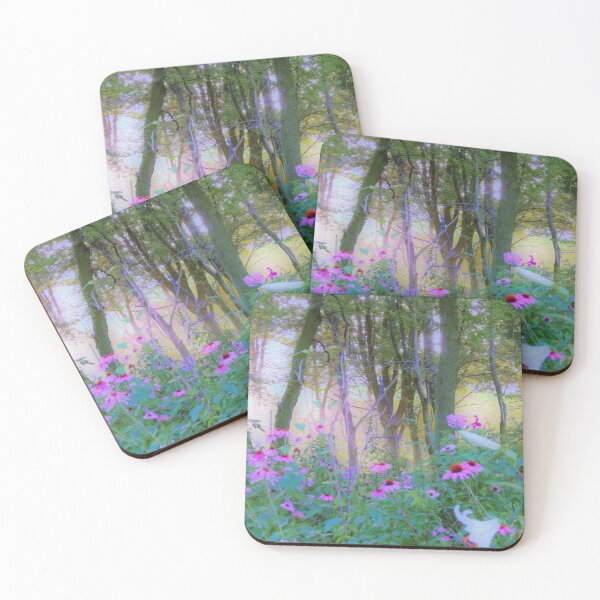 Item preview, Bright Sunrise with Pink Coneflowers in My Rubio Garden designed and sold by myrubiogarden.