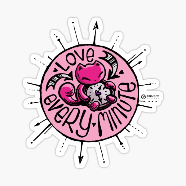 Skribbles: Love every minute (pink) Sticker
