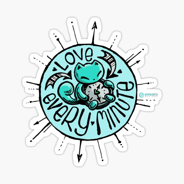 Skribbles: Love every minute (blue) Sticker