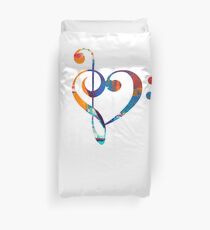 Funda nórdica Treble Bass Clef Heart Art