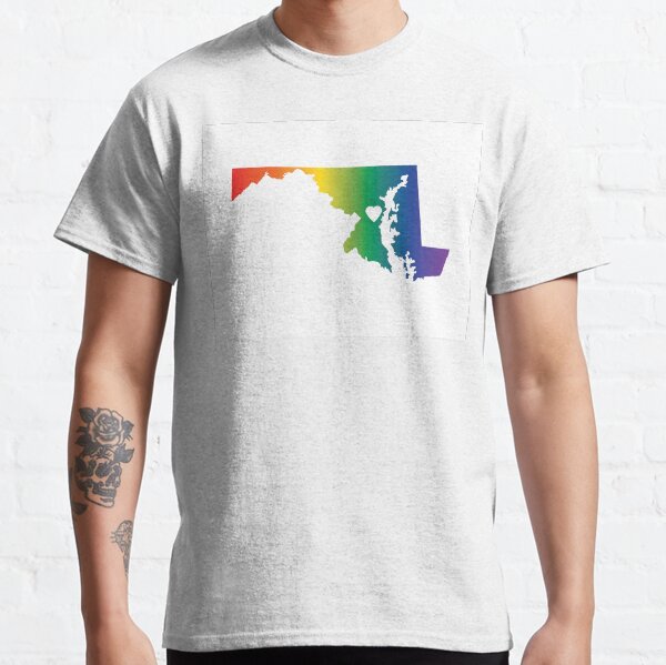 Maryland Heart T-Shirt Tee Shirt MD love hearts pride native