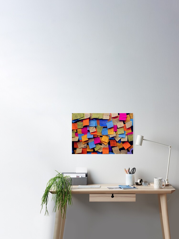 Described sticky notes Poster for Sale by Dator