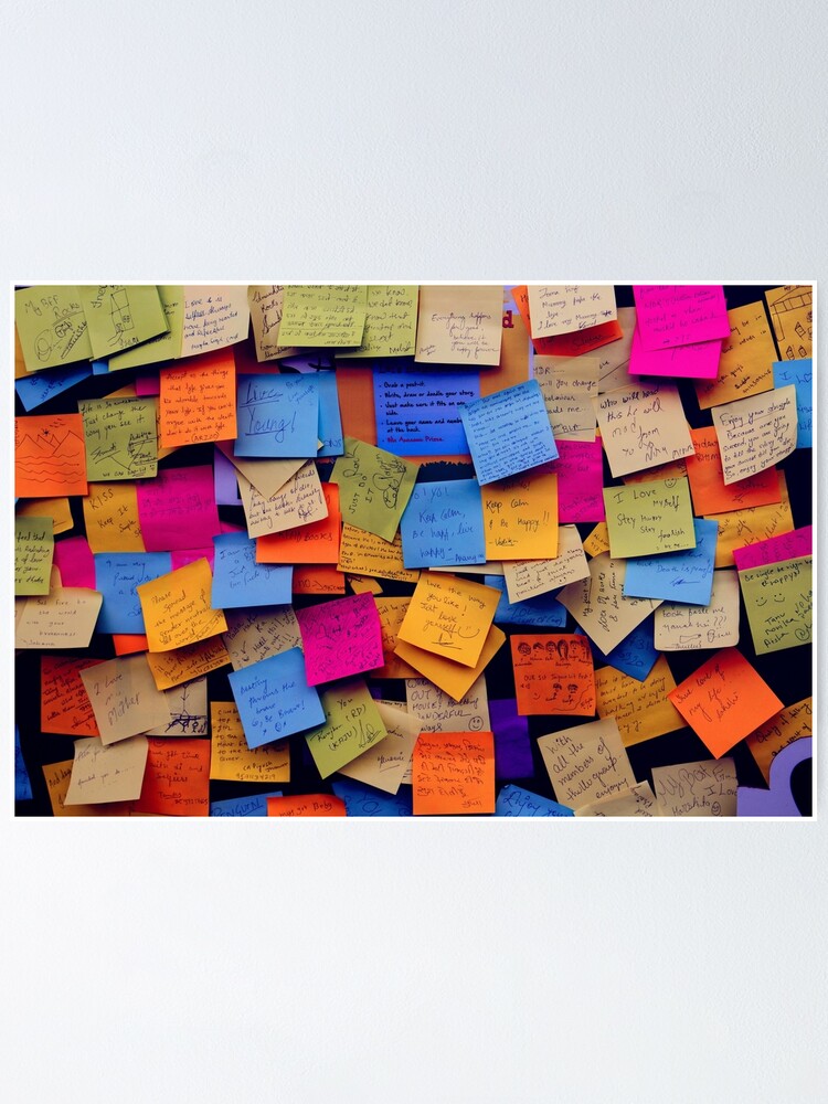 Described sticky notes Poster for Sale by Dator