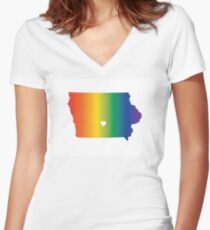 Iowa Pride Women's Fitted V-Neck T-Shirt