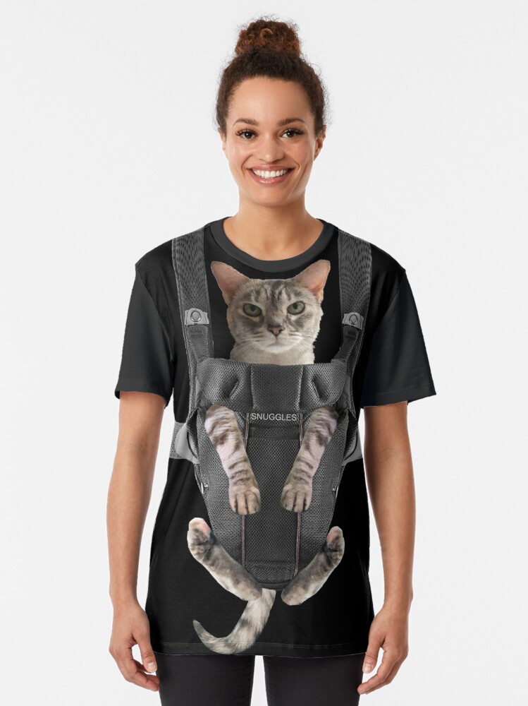 cat in carrier shirt