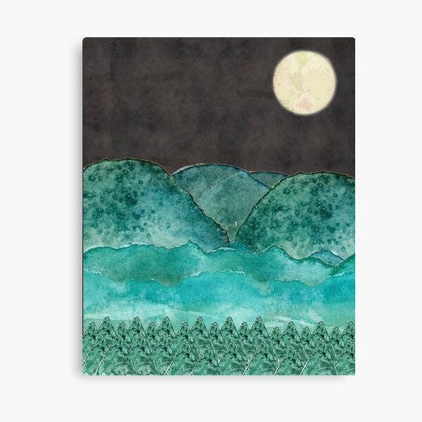 moonlight and mountains Canvas Print