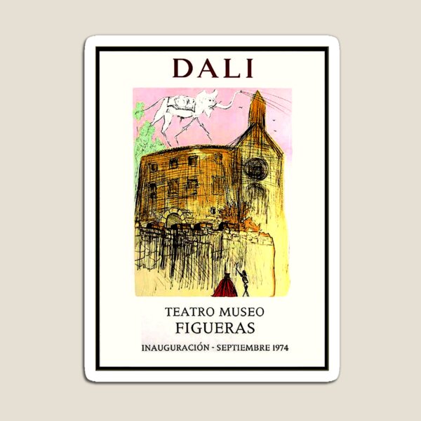 DALI : Vintage 1974 Teatro Museo Figueras Advertising Print Magnet