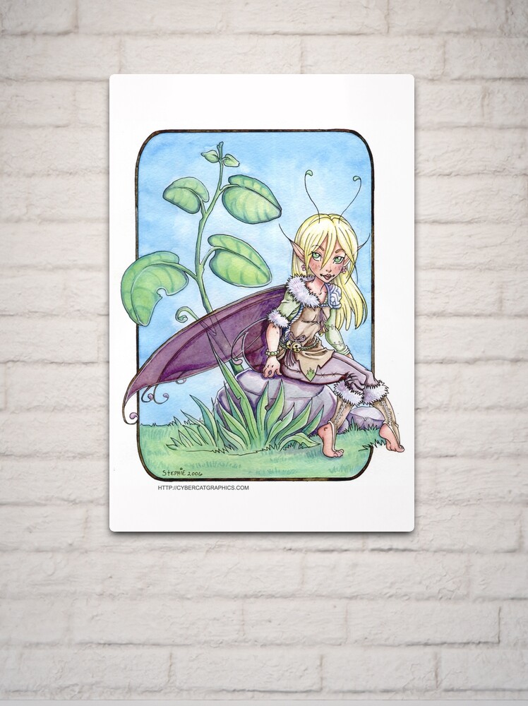 Thumbnail 2 of 4, Metal Print, Basil the Fairy designed and sold by cybercat.