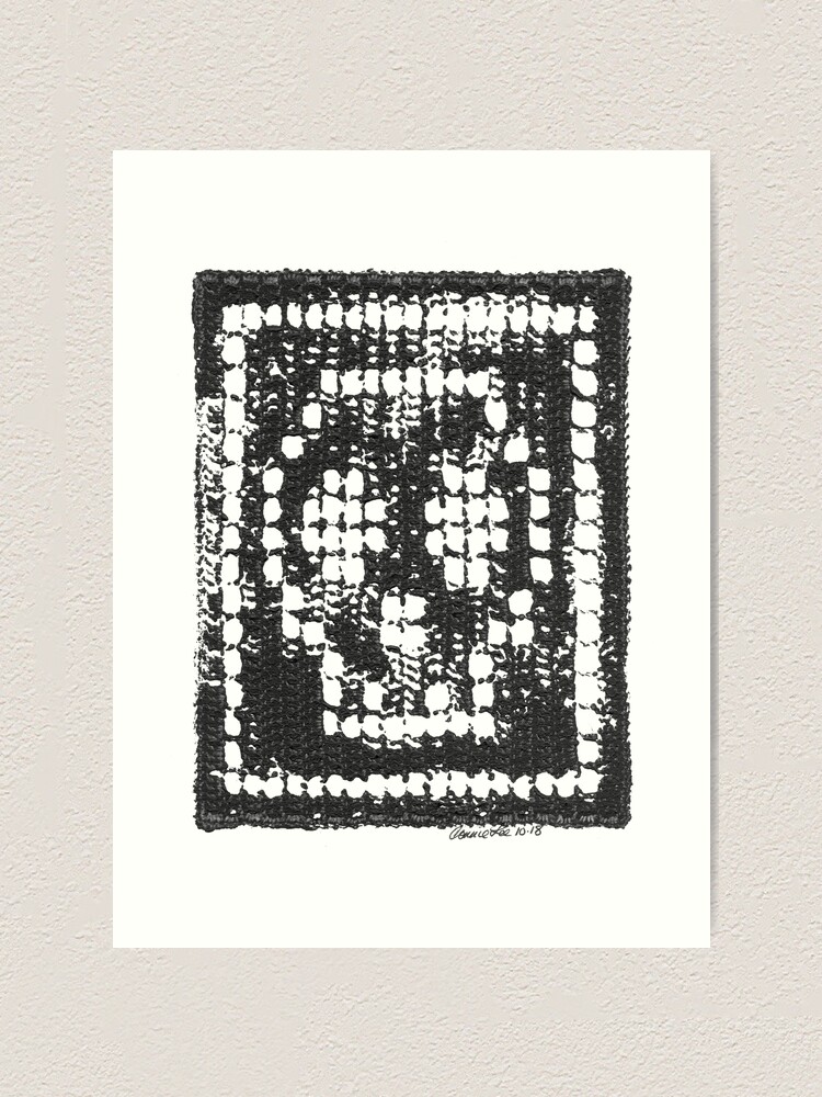 Alternate view of Crochet Impressions: SKULL Art Print
