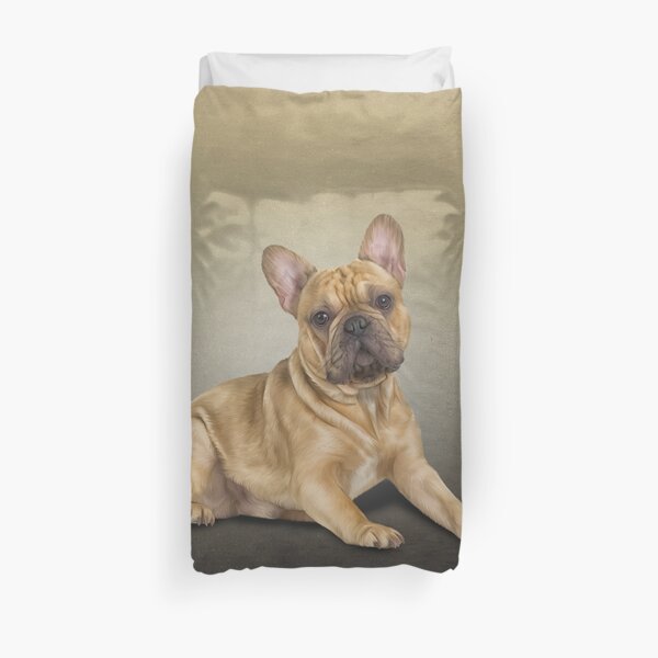 Drawing dog French Bulldog Duvet Cover