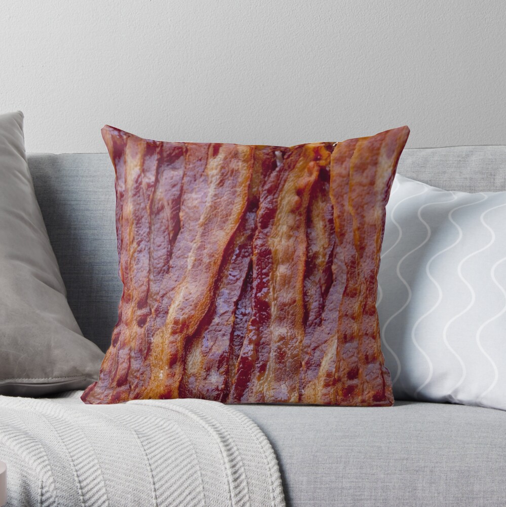 Pillow Decorative Throw Bacon Text2 