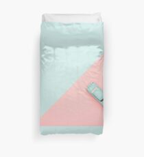 Pink and Blue with a Retro Car Duvet Cover