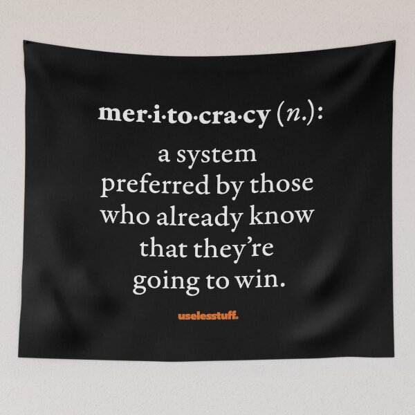Item preview, 16276-01-BDK – Uselesstuff® Dictionary – Meritocracy – Victory (White) designed and sold by Uselesstuff.
