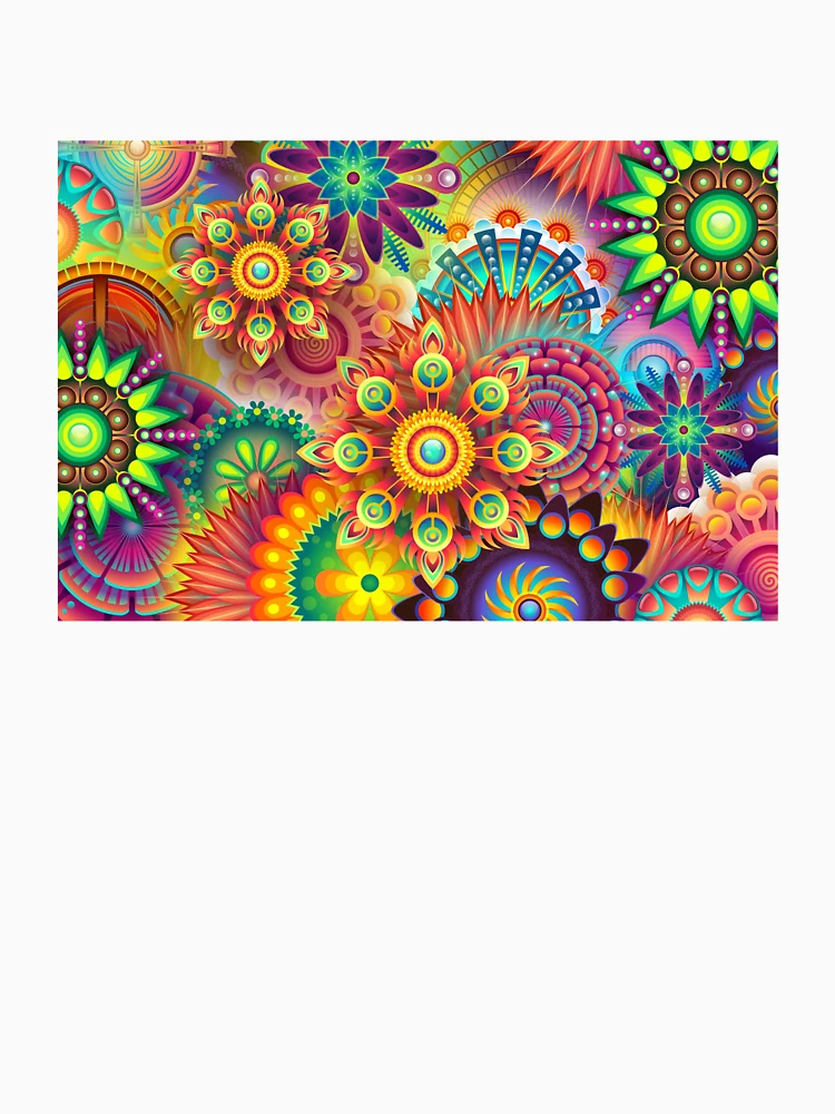 Thumbnail 7 of 7, Essential T-Shirt, Fractal Color World designed and sold by LemonTreeDesign.