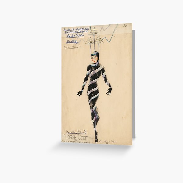 Afford costume designs: Morse code, 1935-1936 Greeting Card