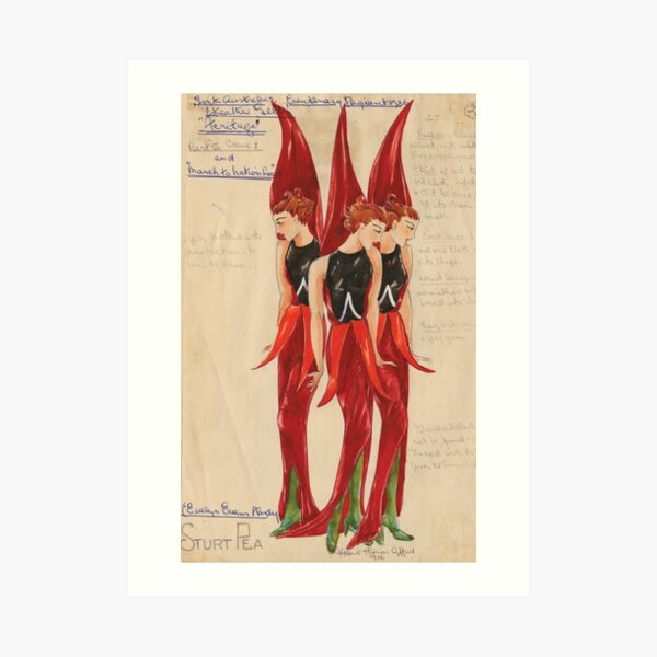 Afford costume designs: Sturt Desert Pea, 1935-1936 Art Print