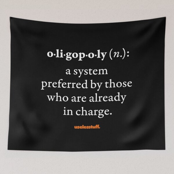 Item preview, 16277-01-BDK – Uselesstuff® Dictionary – Oligopoly – Power (White) designed and sold by Uselesstuff.