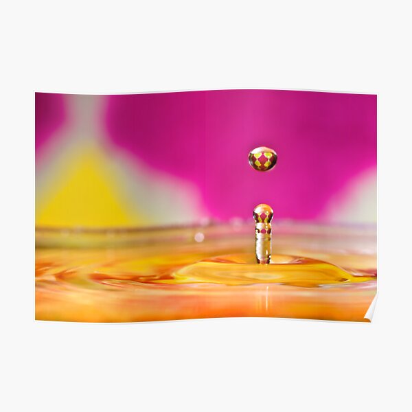 Jumping water drop Poster