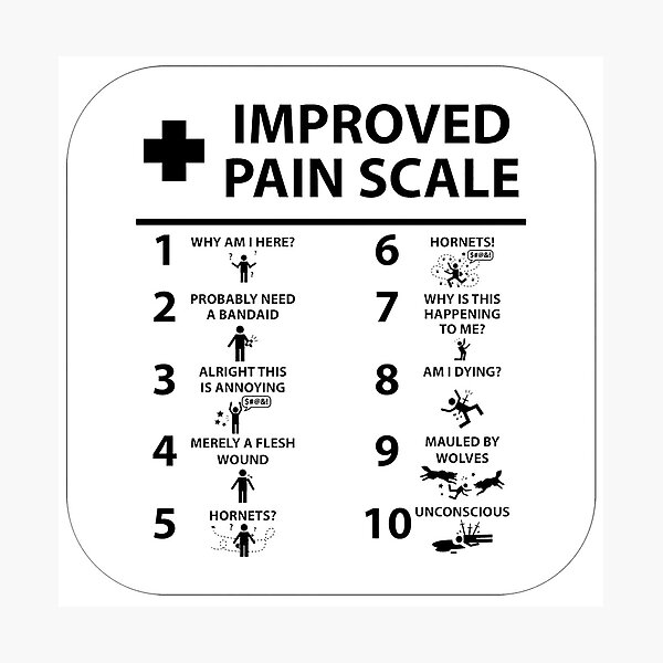 "Improved Pain Scale" Photographic Print for Sale by PicturePerfects