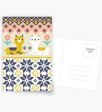 Alpaca Christmas Sweater Pattern Postcards
