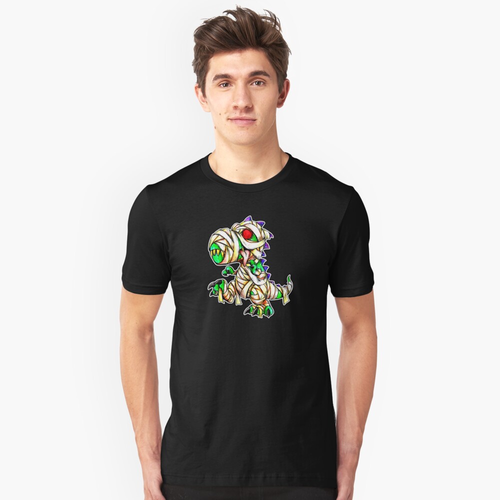 Cute Mummified Trex Halloween. Slim Fit T-Shirt