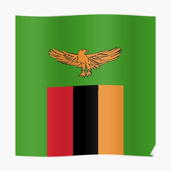 Zambia flag emblem Poster
