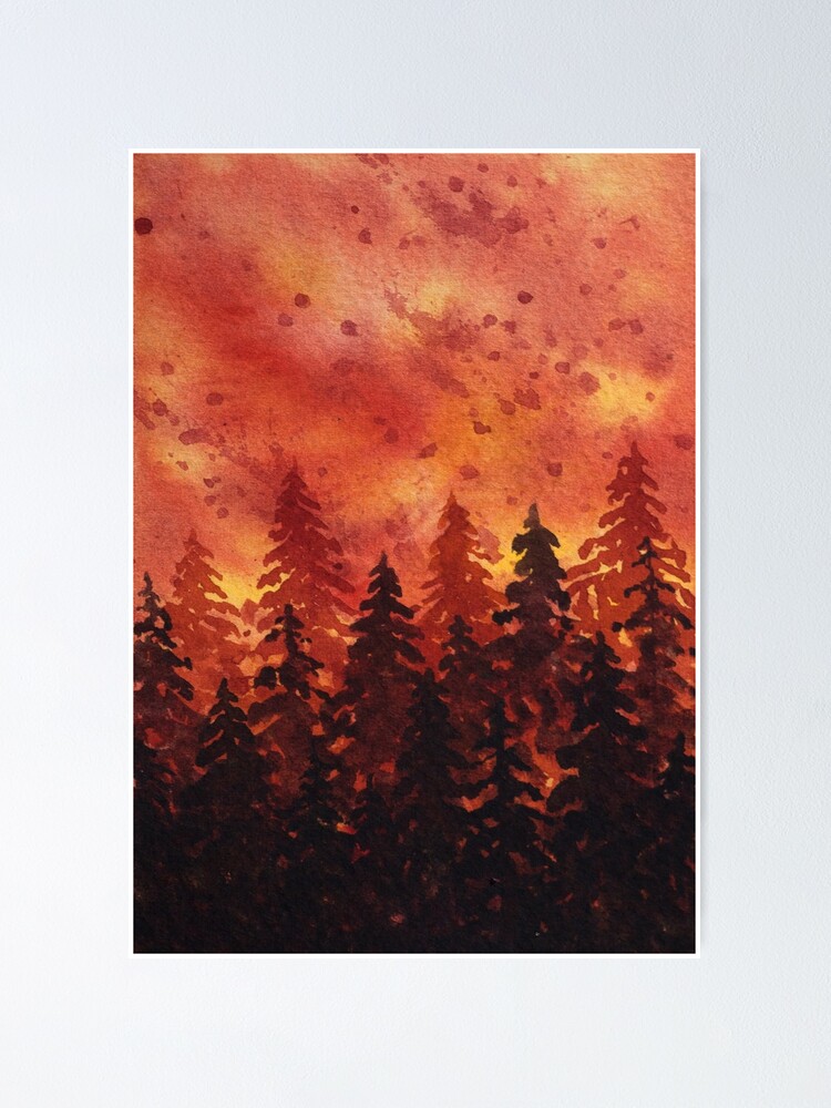 Forest Sunset Watercolor Painting for Beginners