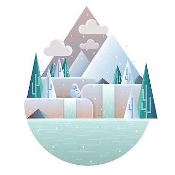 Aperçu de l'œuvre Illustration de paysage d'hiver plat de creaschon