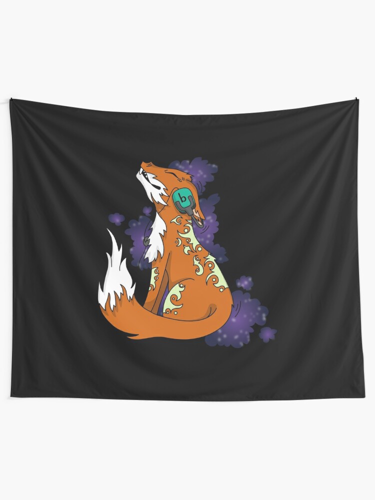 Ein Susser Fuchs Mit Kopfhorer Wandbehang Von Pm Tshirts Redbubble