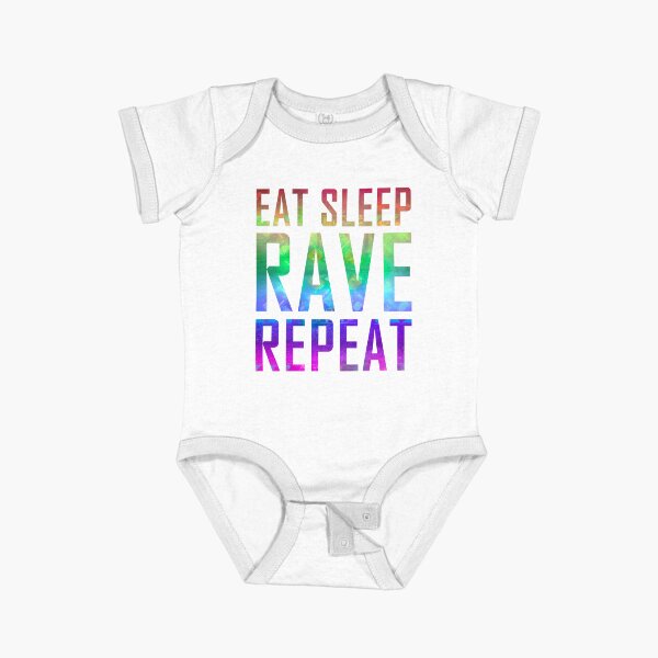 Aperçu de l'œuvre EAT SLEEP RAVE REPEAT Festival Rainbow créée et vendue par mtsdesign.