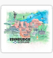 Edinburgh Scotland Travel Map Sticker