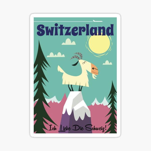 Switzerland Travel poster Sticker