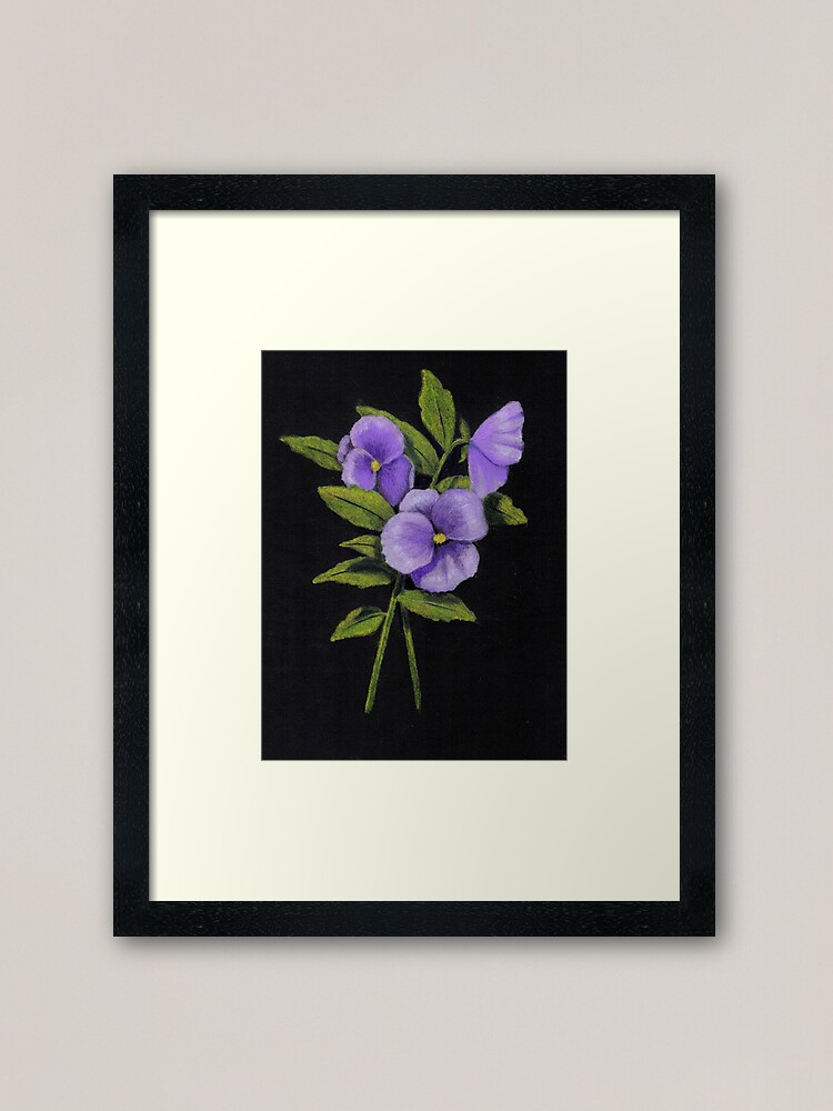 colored pencil drawing purple and white flowers