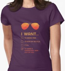 I want to... make a supersonic man outta you Women's Fitted T-Shirt