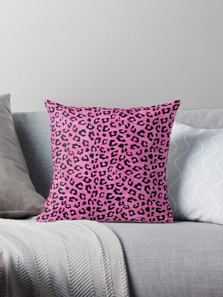 Pink leopard throw online pillow