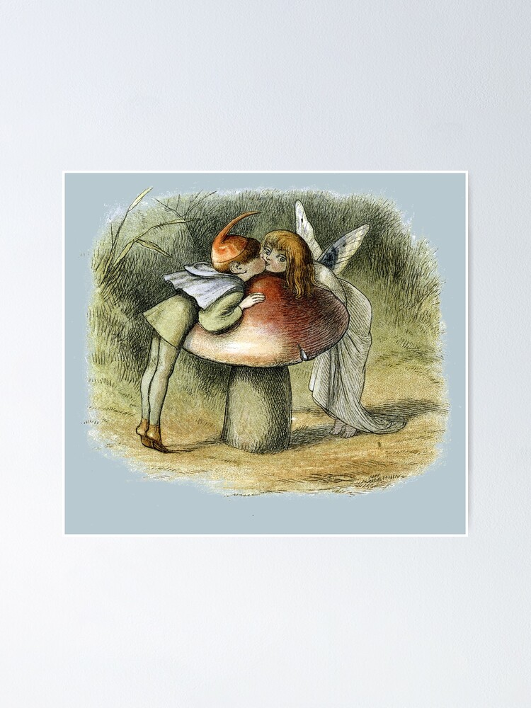 Download An Elf And A Fairy Kissing Richard Doyle Poster By Forgottenbeauty Redbubble