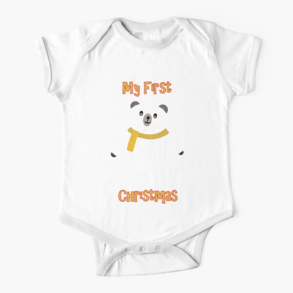 My First Christmas - Polar Bear Short Sleeve Baby One-Piece