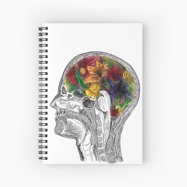 MRI Brain Flowers - Neuroscience Art - Medical Art Spiral Notebook