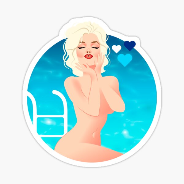 Marilyn by the pool Sticker