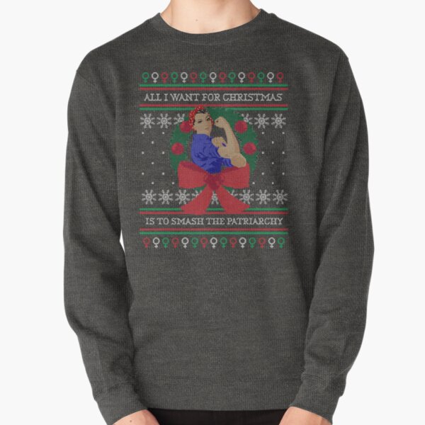 Item preview, Zerschmettere den Patriarchy Ugly Christmas Sweater designed and sold by shaggylocks.