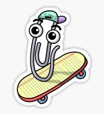 Microsoft Clippy on Skateboard Sticker