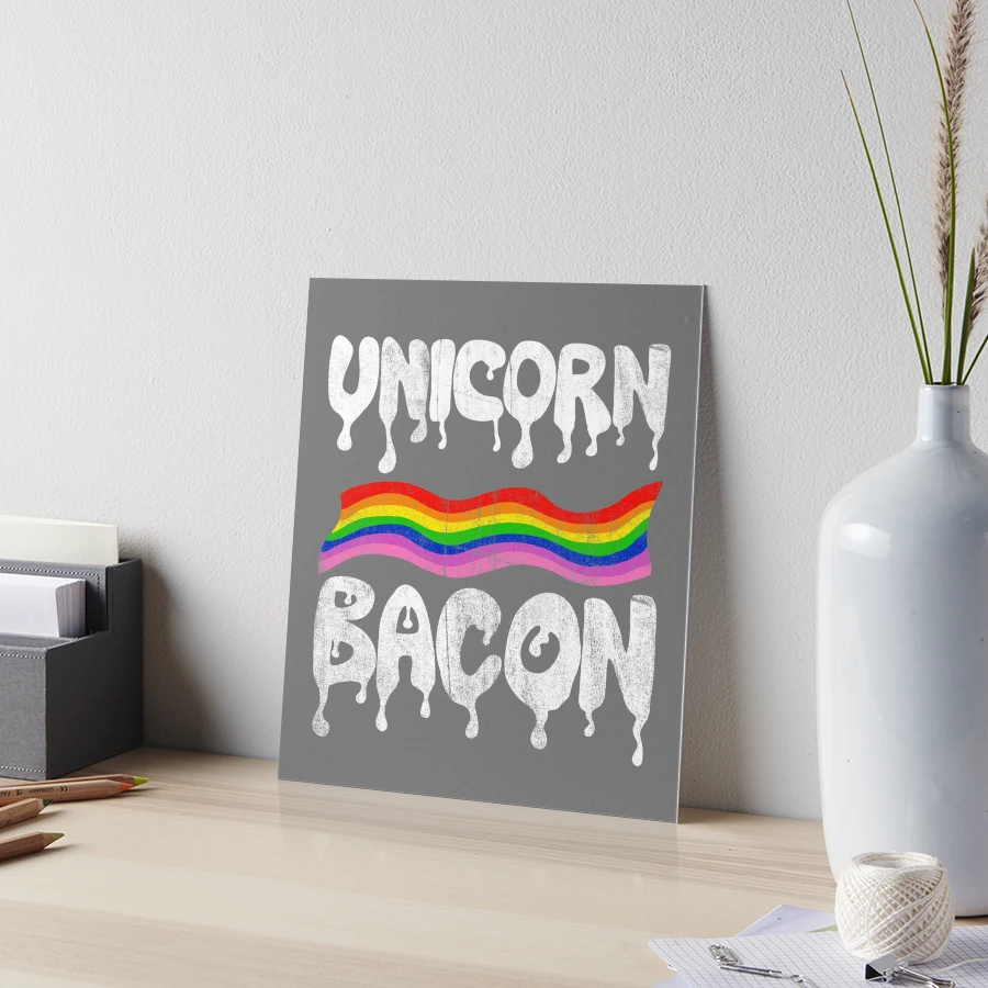 Unicorn Bacon unicorn-bacon-art-board-print-for-sale-by-notsniwart-redbubble