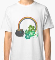 Irish Shamrocks and Gold at the end of the rainbow Classic T-Shirt