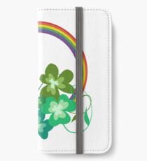 Irish Shamrocks and Gold at the end of the rainbow iPhone Wallet/Case/Skin