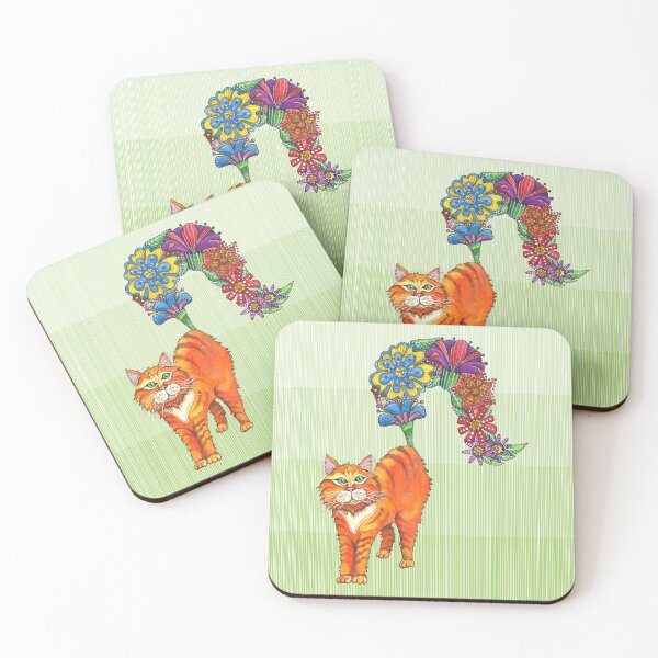 Item preview, Un gato brotando flores designed and sold by ShelleyYlstArt.