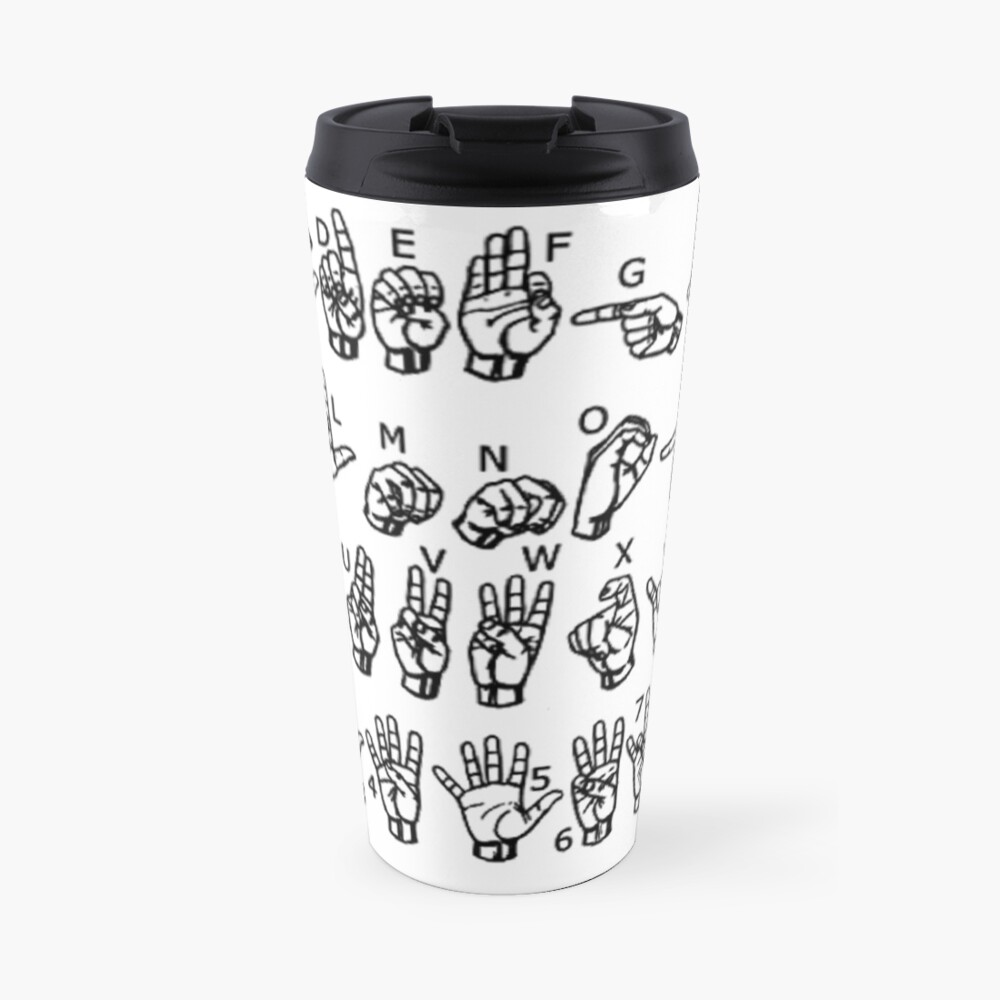 American Sign Language Alphabet Travel Mug