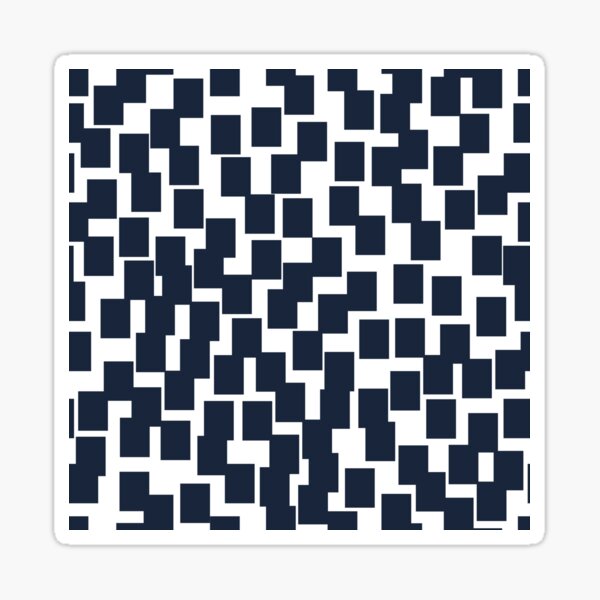 Indigo Blue Tiles on White - Modern Basics Collection Sticker
