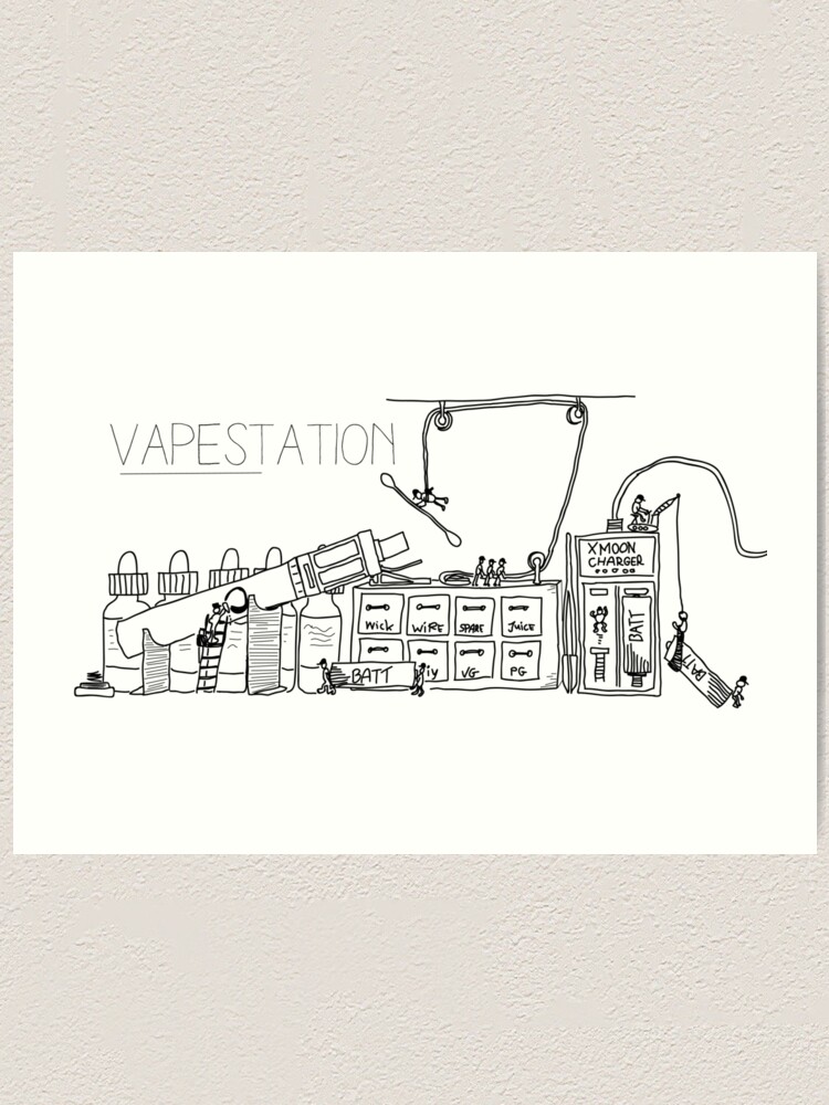 Vape Station Drawing" Art Print for Sale by 2vape | Redbubble