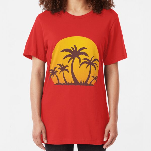 Palm Trees and Sun Slim Fit T-Shirt