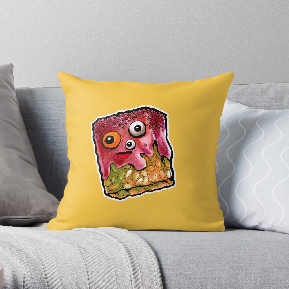 Crunchy Monster Throw Pillow